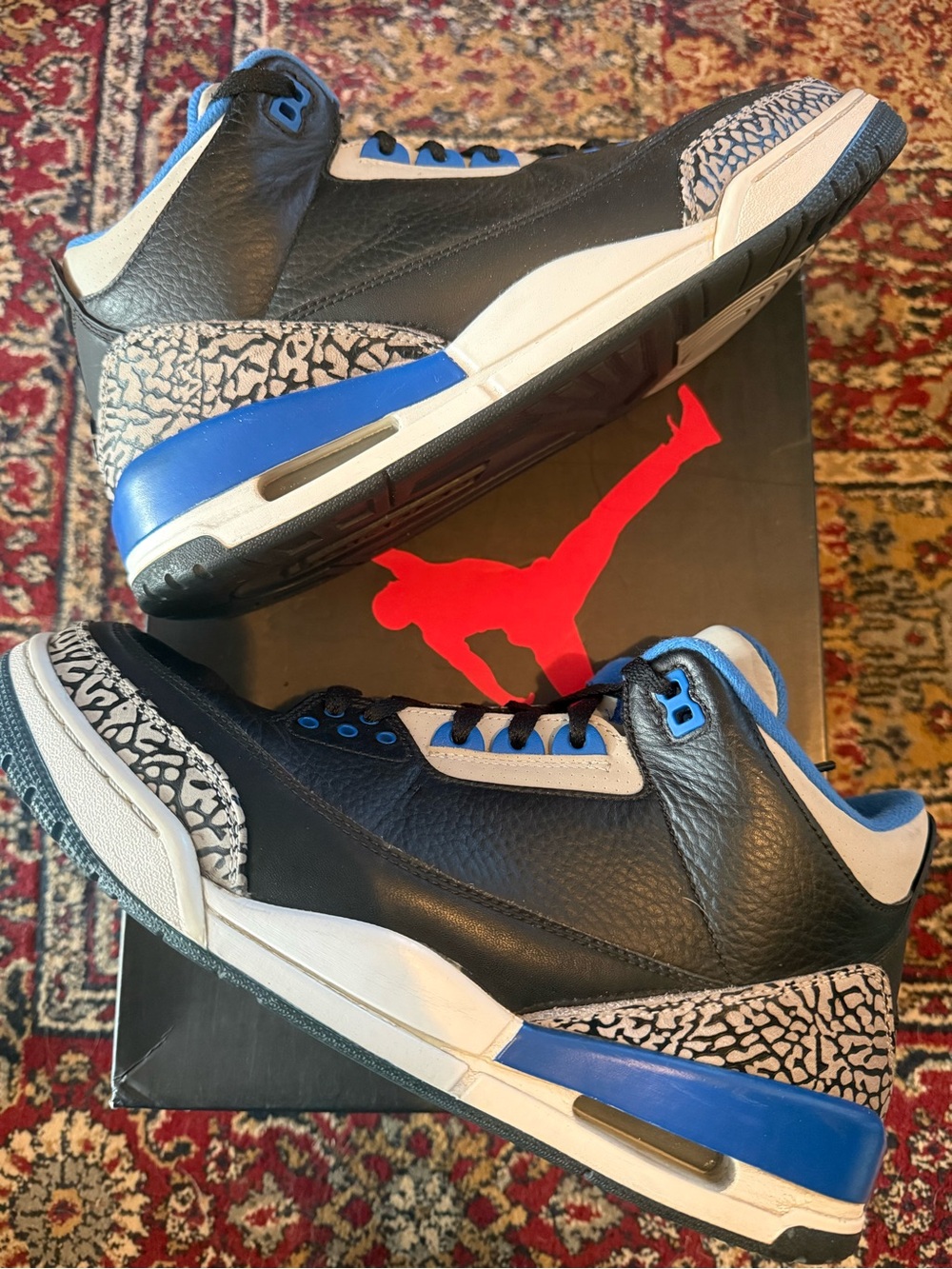 Jordan 4 Retro Sport Blue & Gray Retro Basketball Sneakers